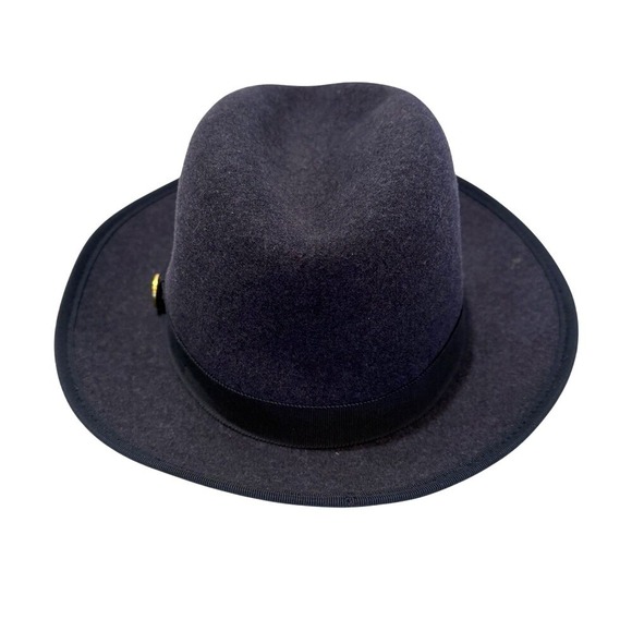 Keith James King Wool Fedora Hat Men's Large Navy Red Quiet Luxury - Picture 10 of 11